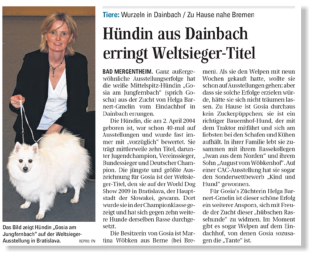 Hündin aus Dainbach erringt Weltsieger-Titel